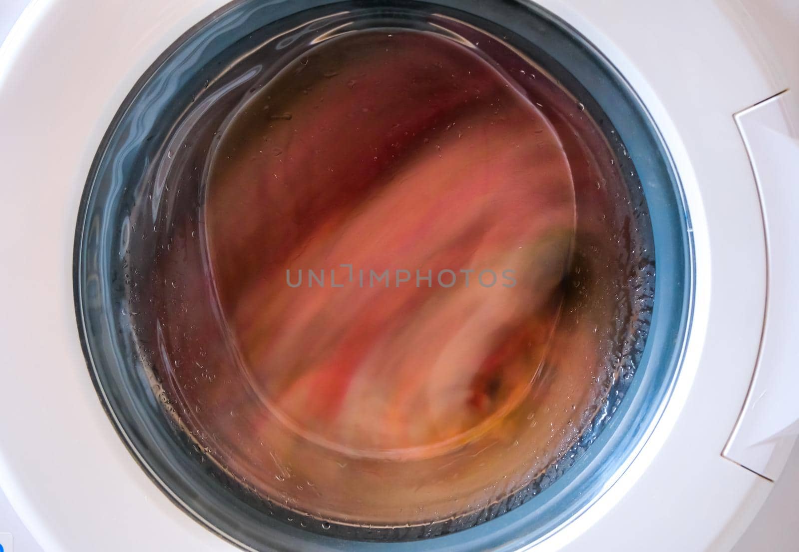Washing machine with dirty clothes inside