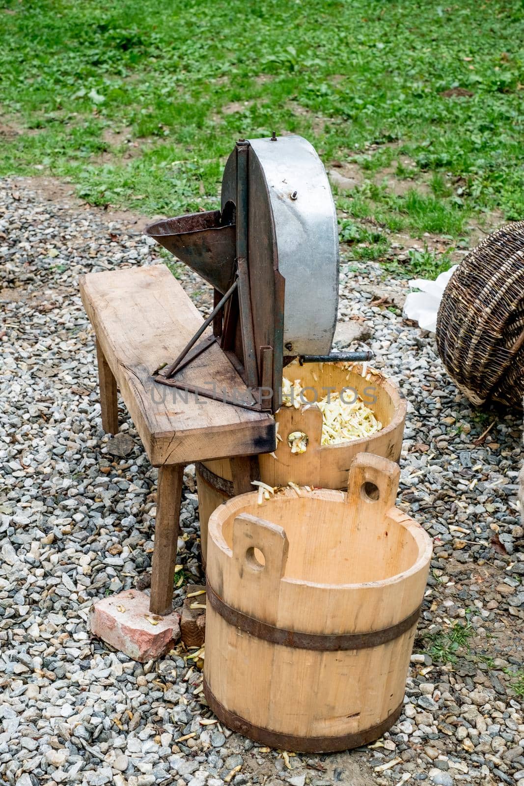 Wooden old grape press