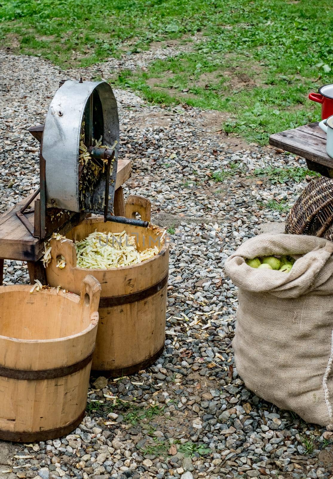 Wooden old grape press