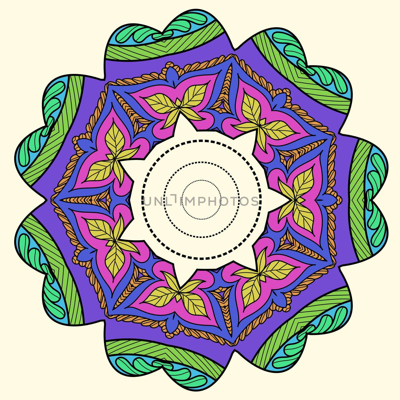 unique coloring book square page for adults - floral authentic carpet design, joy to older children and adult colorists,vector illustration