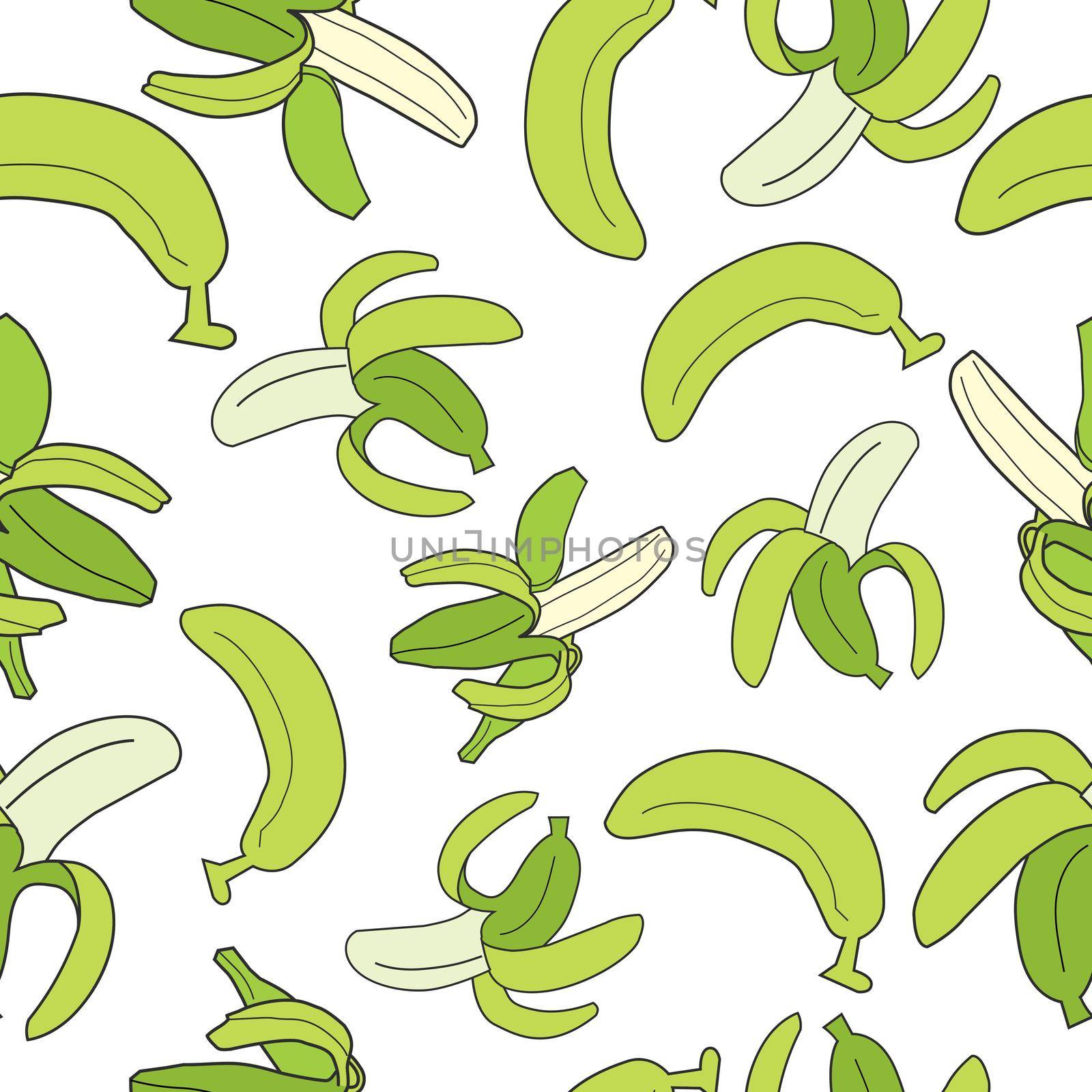 vector seamless pattern with bananas on white background