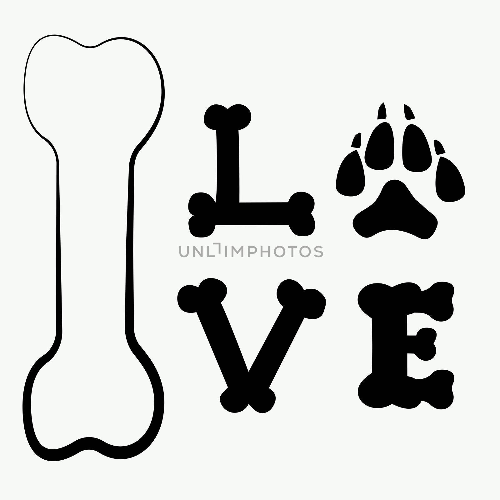 A simple illustration with the concept of love of animals and nature.Vector Illustration.