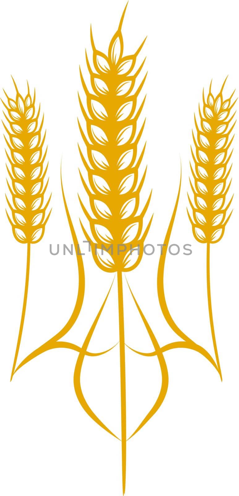 Ukrainian coat of arms. Concept. Logo with ears of wheat.