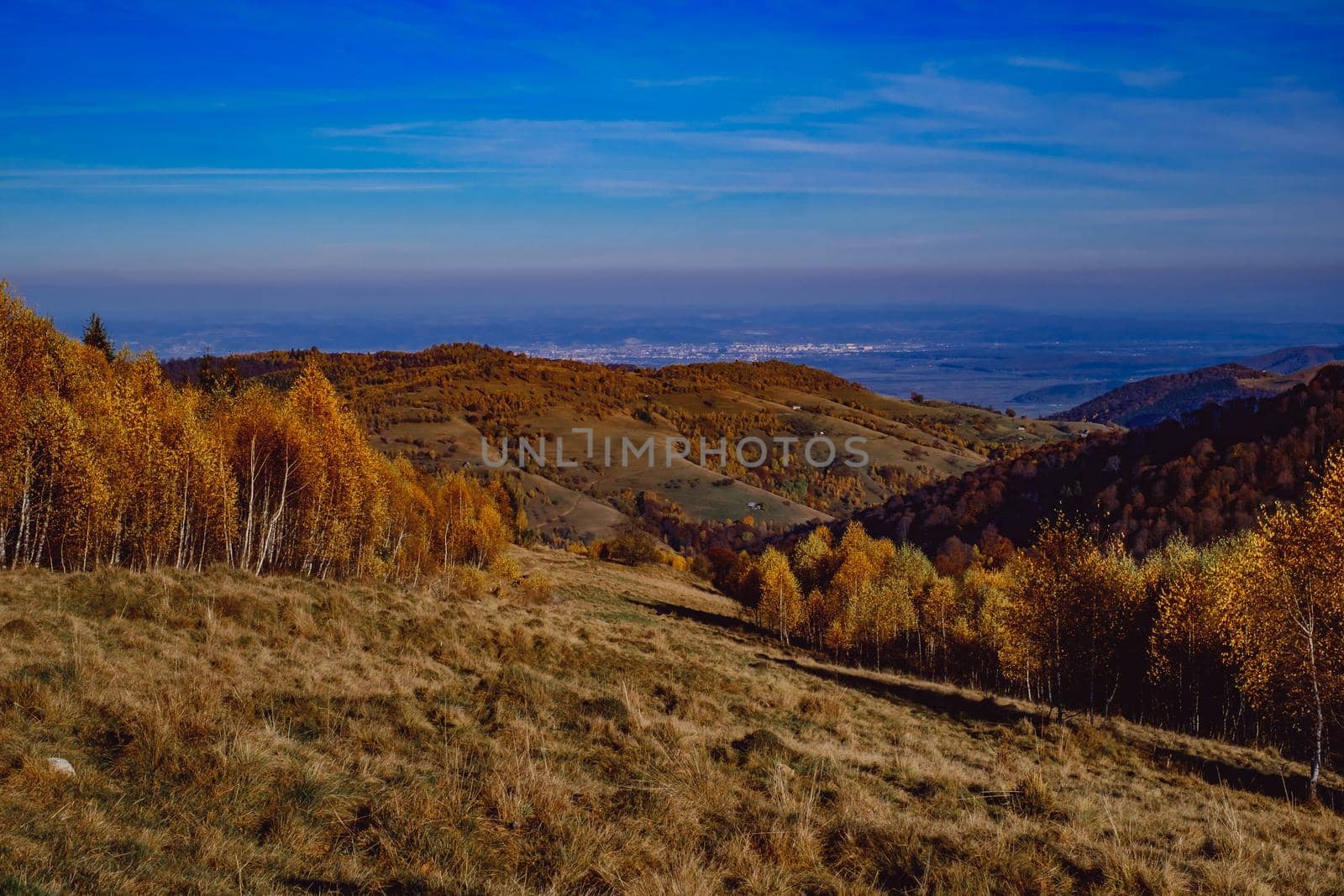 beautiful autumn landscapes in the Romanian mountains, Fantanele village area, Sibiu county, Cindrel mountains, Romania