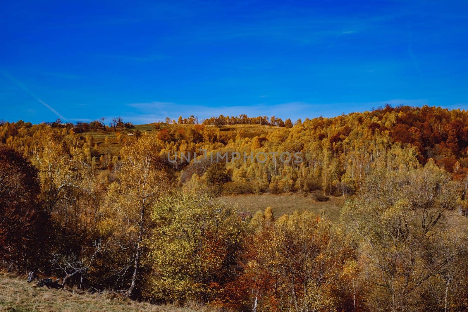 beautiful autumn landscapes in the Romanian mountains, Fantanele village area, Sibiu county, Cindrel mountains, Romania
