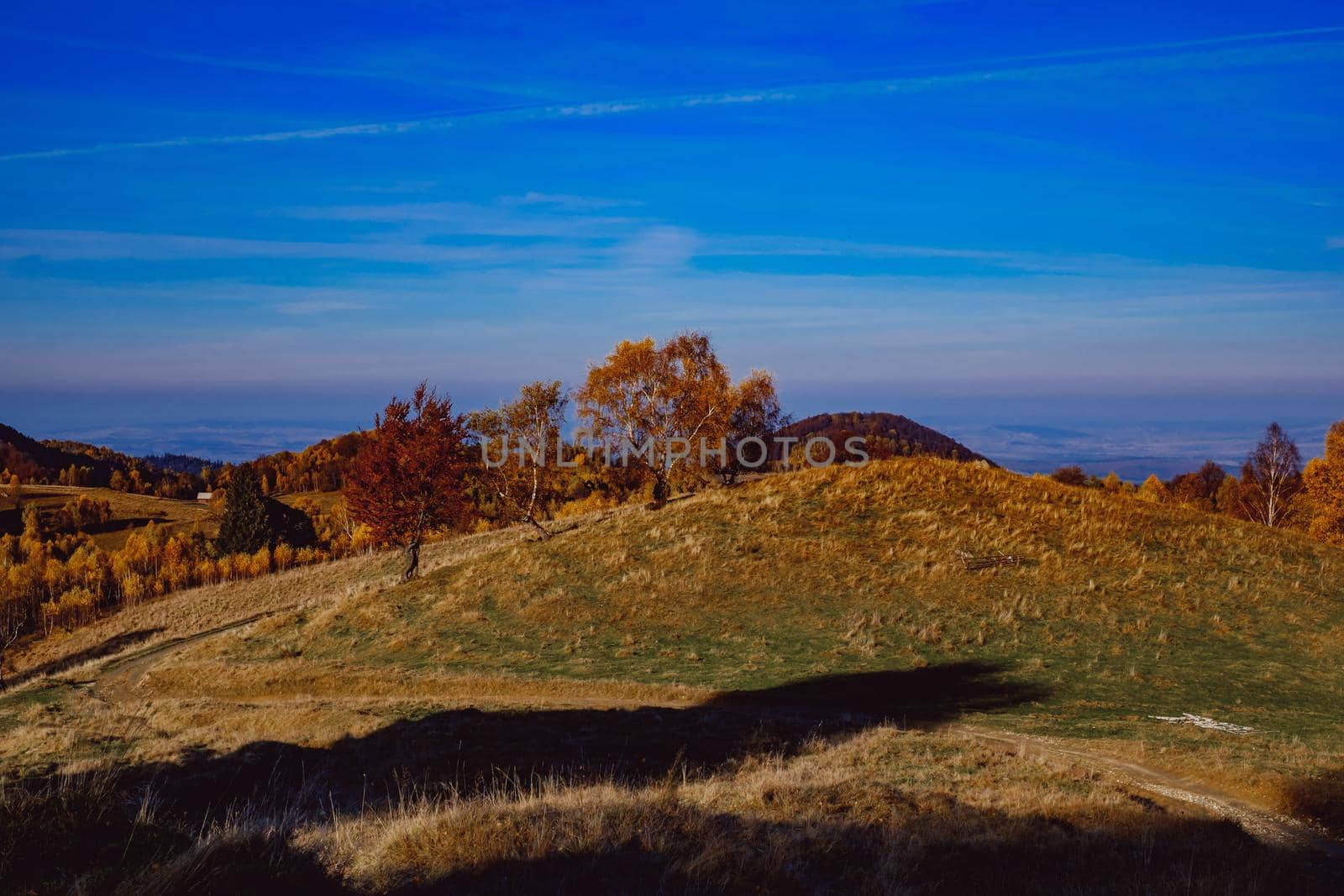 beautiful autumn landscapes in the Romanian mountains, Fantanele village area, Sibiu county, Cindrel mountains, Romania