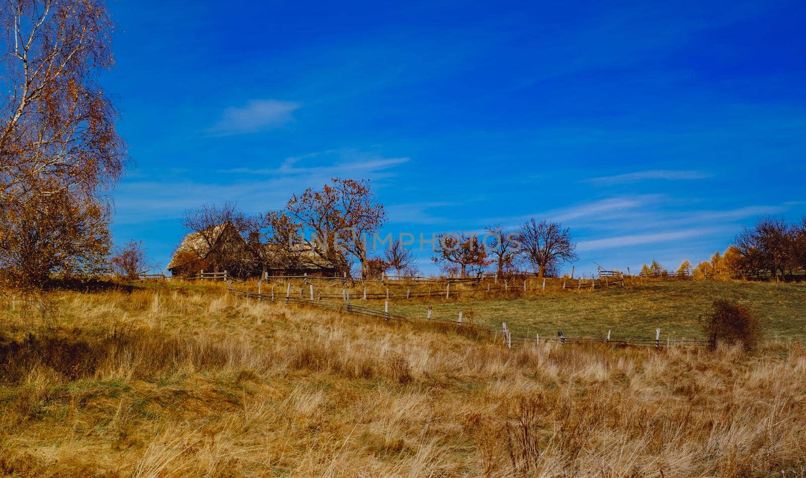 beautiful autumn landscapes in the Romanian mountains, Fantanele village area, Sibiu county, Cindrel mountains, Romania