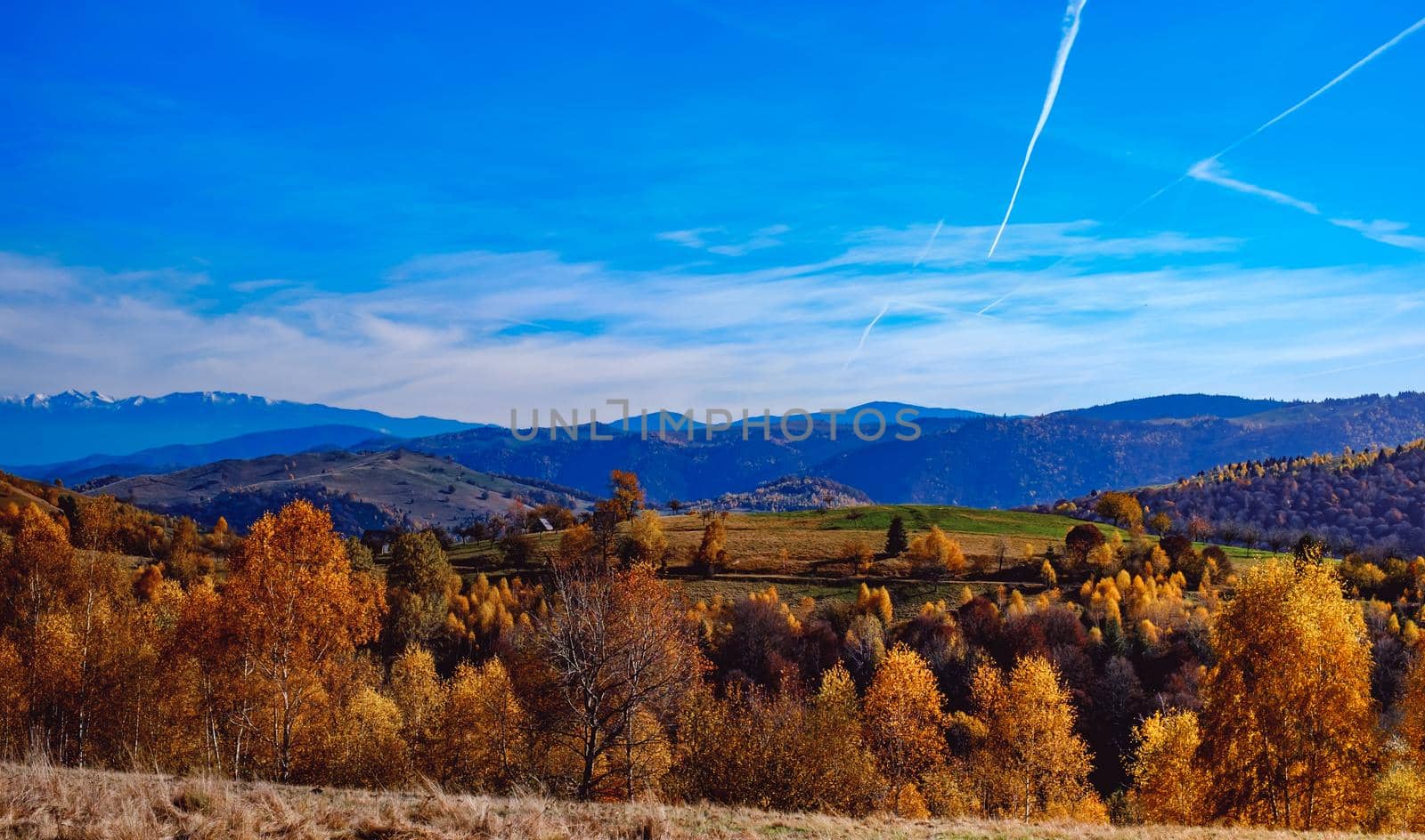 beautiful autumn landscapes in the Romanian mountains, Fantanele village area, Sibiu county, Cindrel mountains, Romania