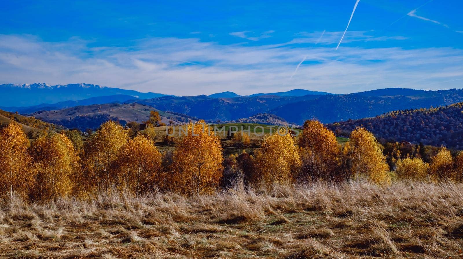 beautiful autumn landscapes in the Romanian mountains, Fantanele village area, Sibiu county, Cindrel mountains, Romania