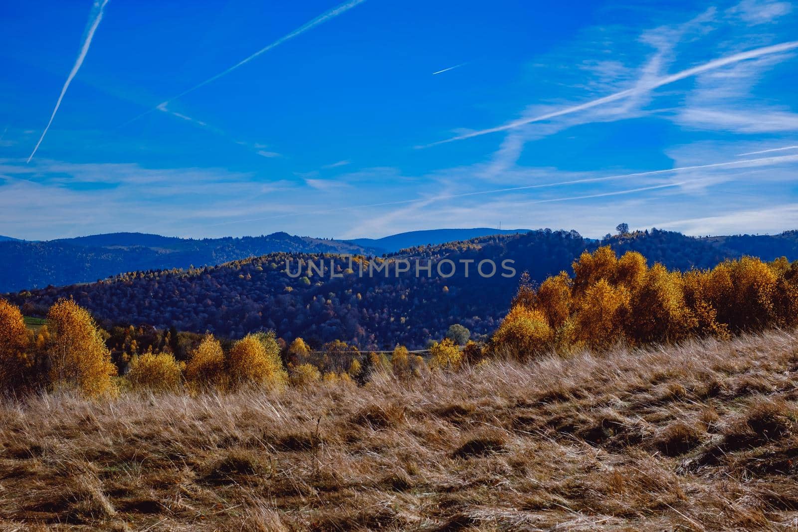 beautiful autumn landscapes in the Romanian mountains, Fantanele village area, Sibiu county, Cindrel mountains, Romania