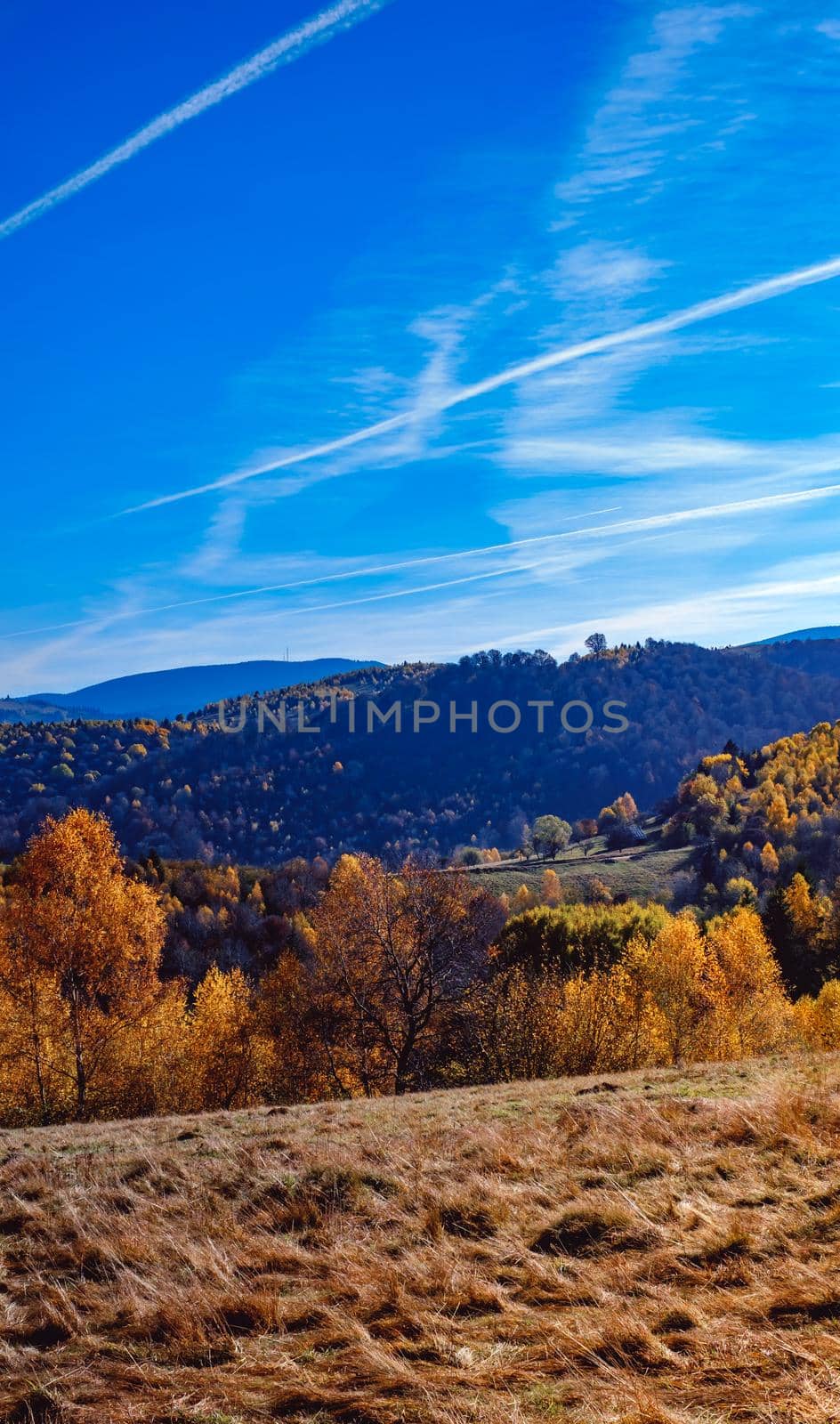 beautiful autumn landscapes in the Romanian mountains, Fantanele village area, Sibiu county, Cindrel mountains, Romania