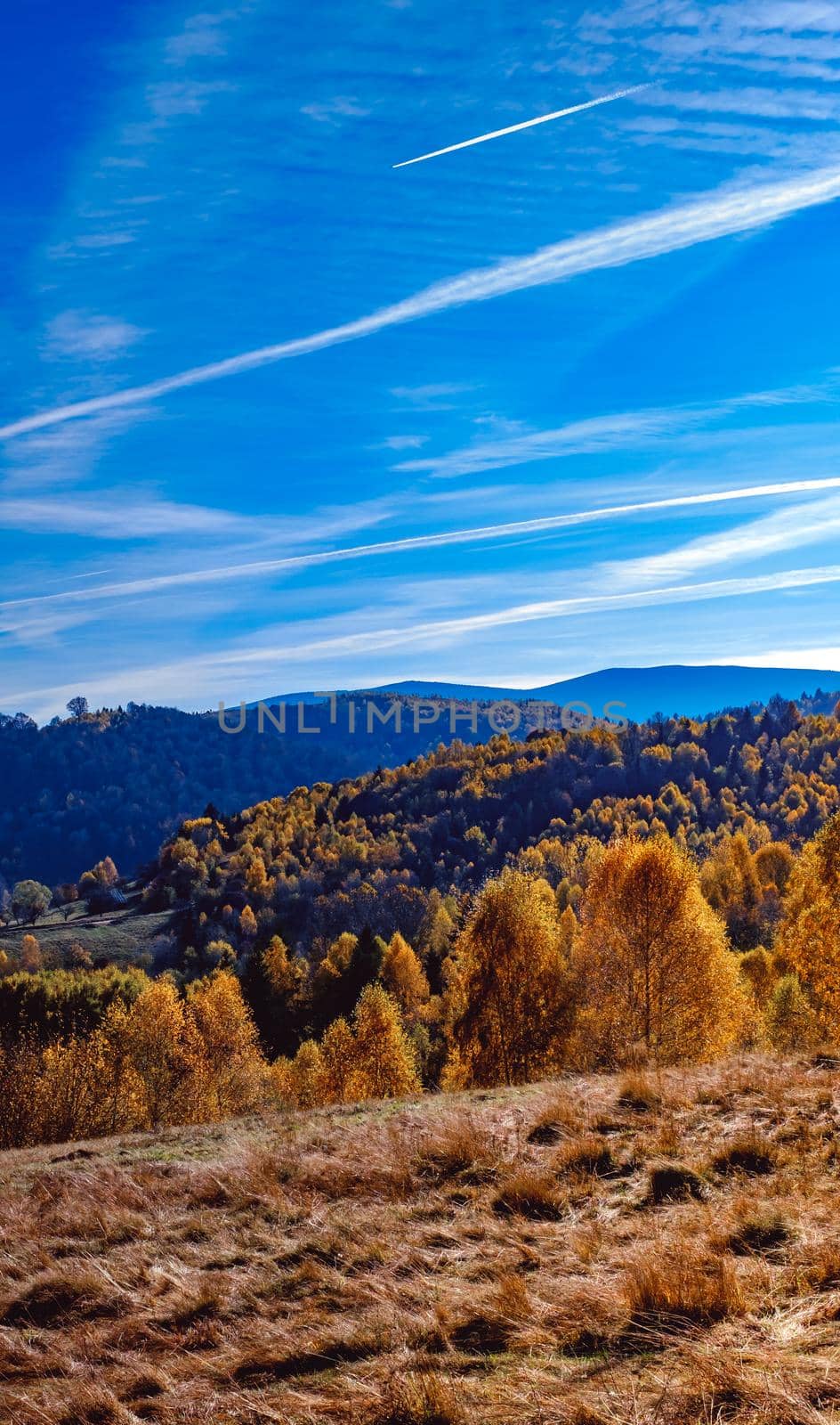 beautiful autumn landscapes in the Romanian mountains, Fantanele village area, Sibiu county, Cindrel mountains, Romania