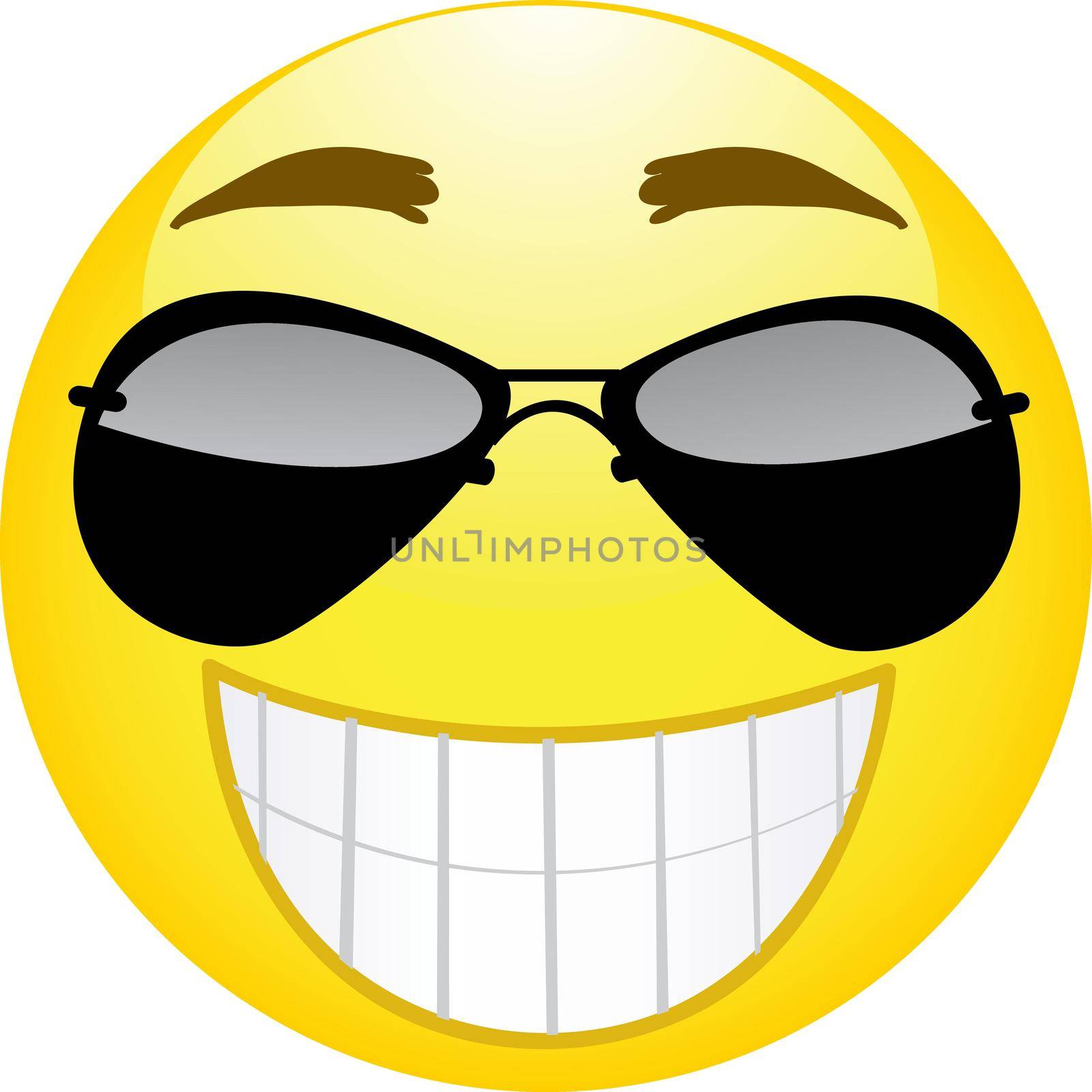 Happy emoji. Strong emotion. Vector illustration smile icon. by biruzza