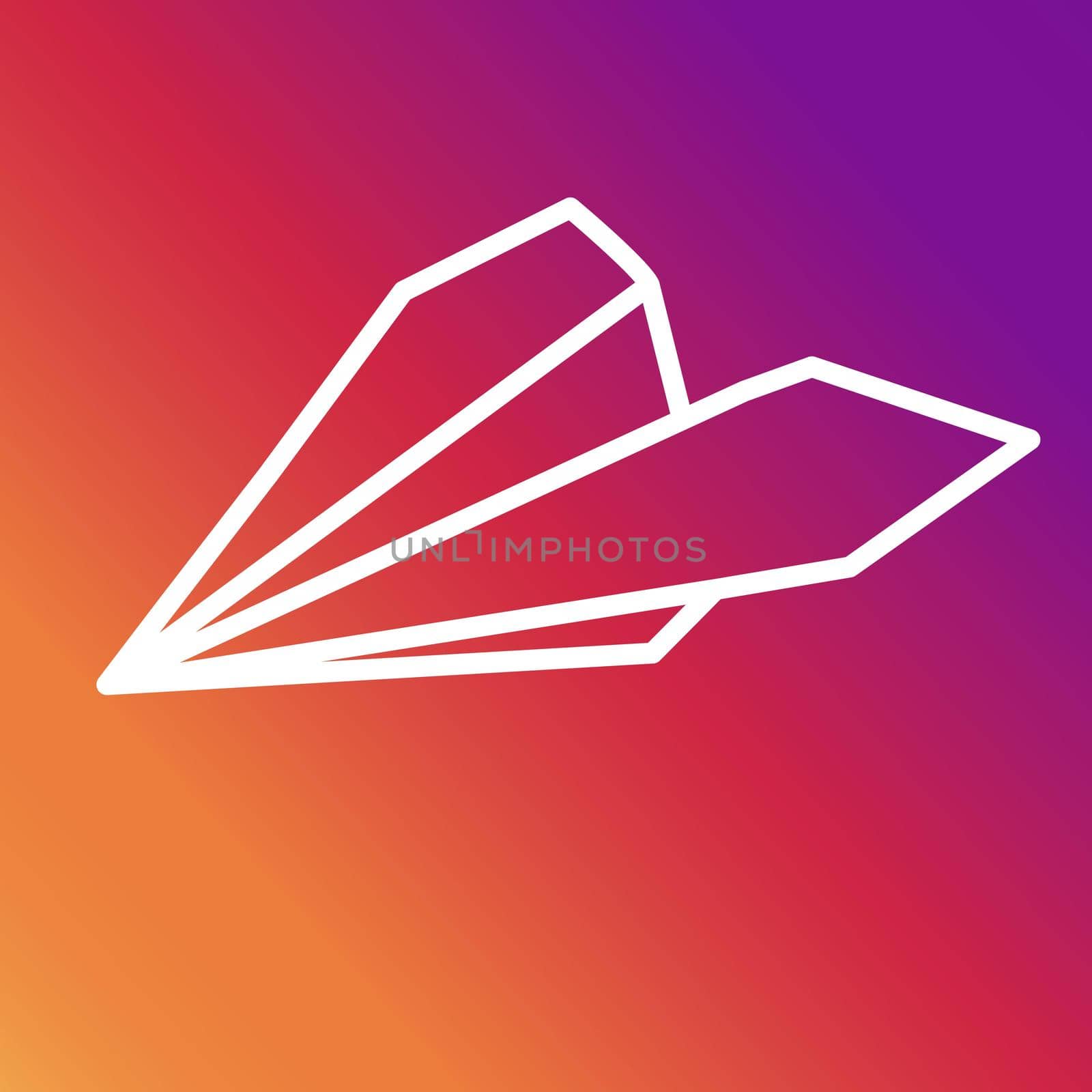 Airplane icon on blurred background. Message sign, message symbol. Vector illustration. by biruzza