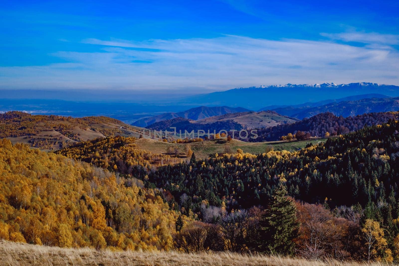 beautiful autumn landscapes in the Romanian mountains, Fantanele village area, Sibiu county, Cindrel mountains, Romania