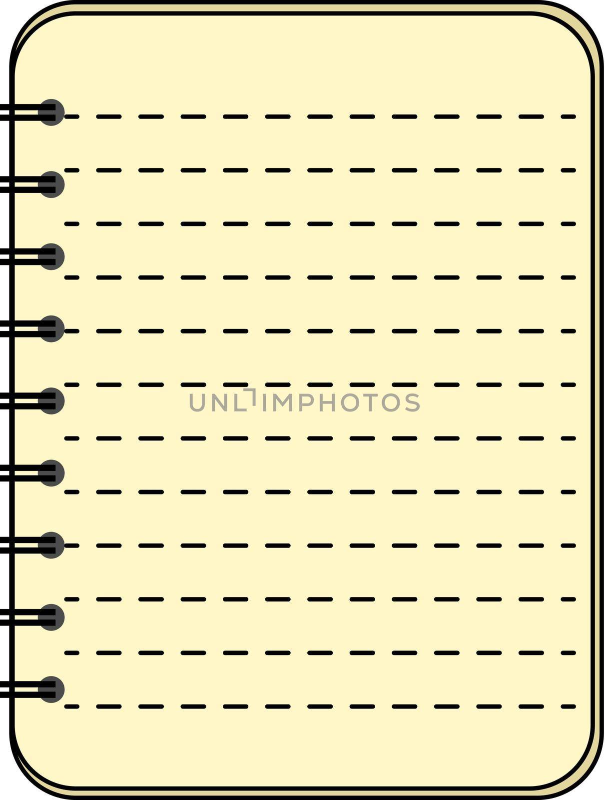 Blank spiral notepad notebook isolated on gray background. EPS 10