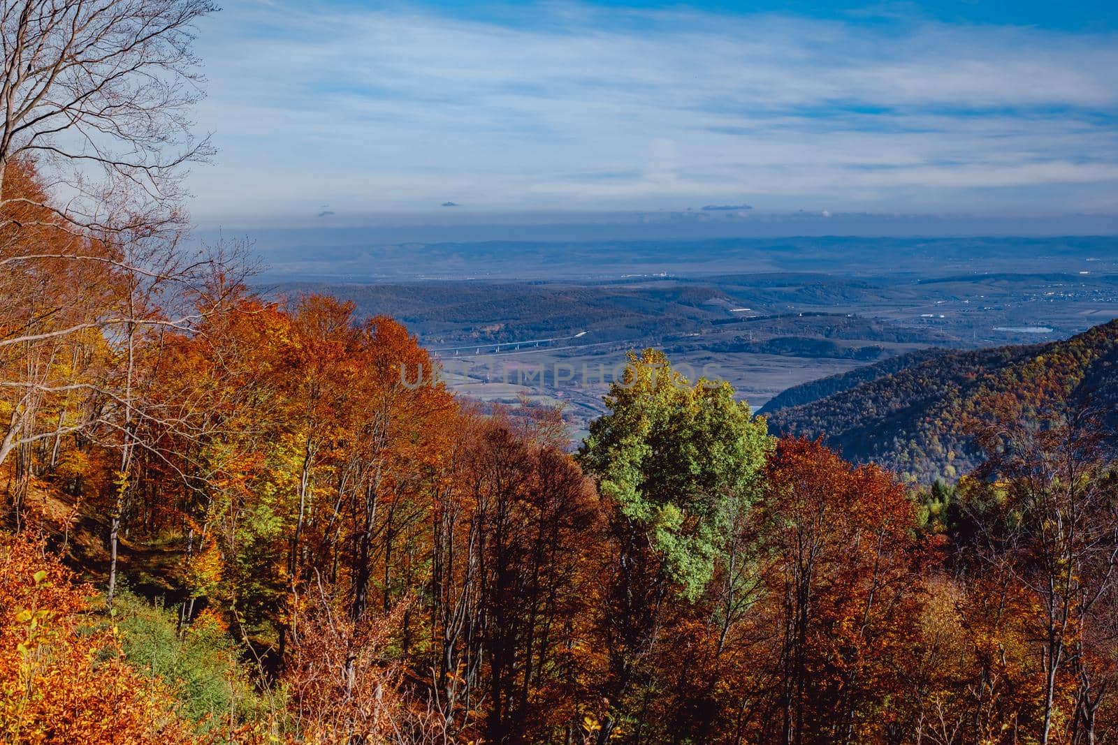 beautiful autumn landscapes in the Romanian mountains, Fantanele village area, Sibiu county, Cindrel mountains, Romania