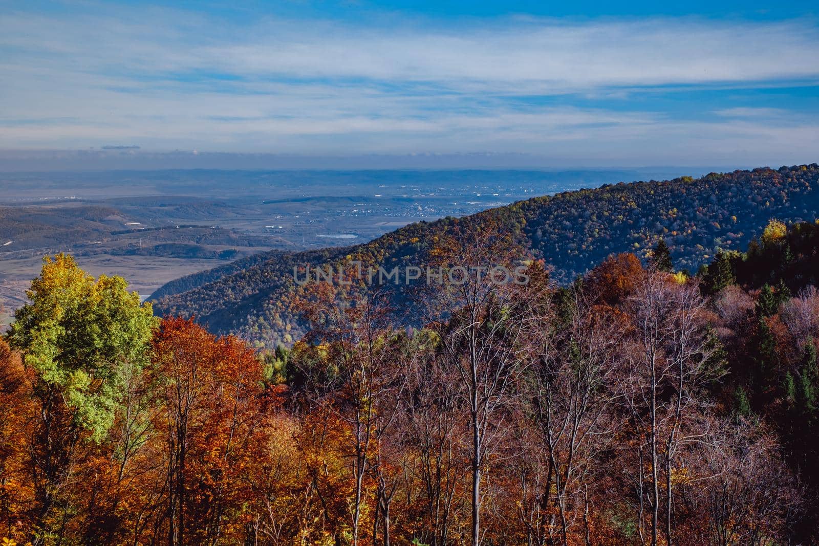 beautiful autumn landscapes in the Romanian mountains, Fantanele village area, Sibiu county, Cindrel mountains, Romania