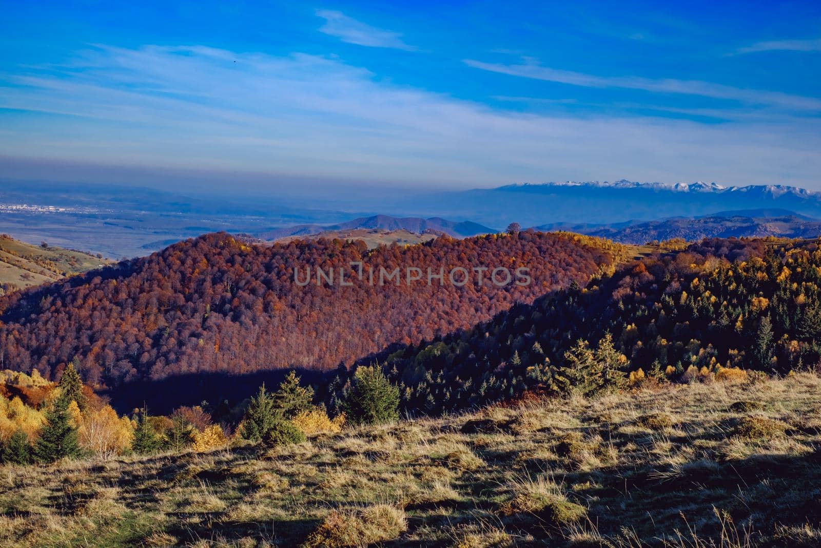 beautiful autumn landscapes in the Romanian mountains, Fantanele village area, Sibiu county, Cindrel mountains, Romania