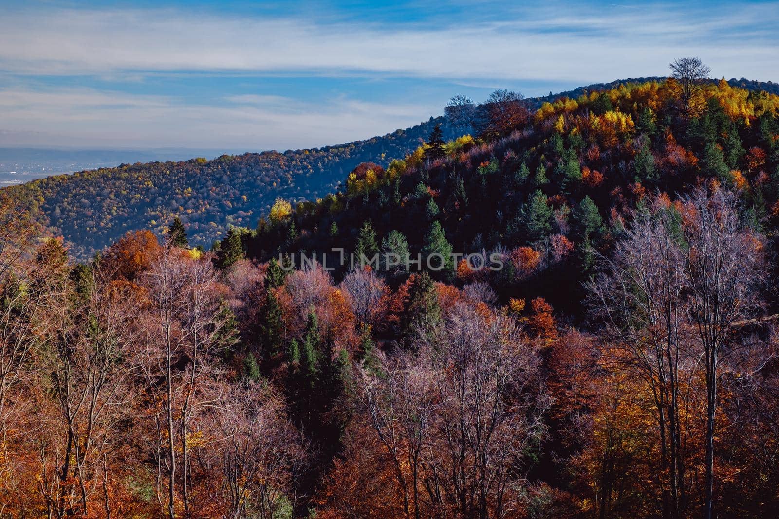 beautiful autumn landscapes in the Romanian mountains, Fantanele village area, Sibiu county, Cindrel mountains, Romania