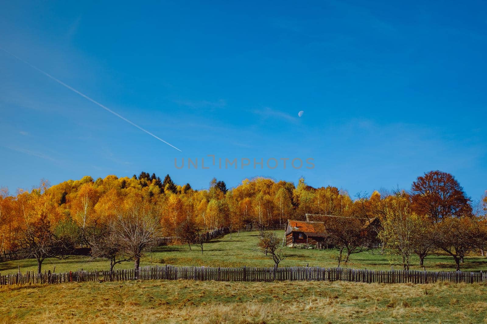 beautiful autumn landscapes in the Romanian mountains, Fantanele village area, Sibiu county, Cindrel mountains, Romania