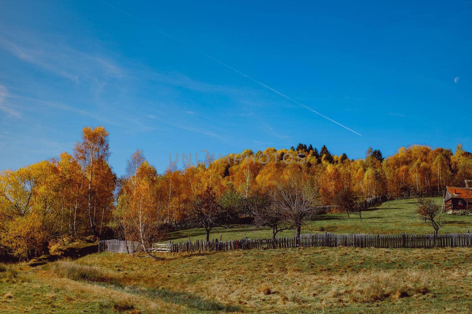 beautiful autumn landscapes in the Romanian mountains, Fantanele village area, Sibiu county, Cindrel mountains, Romania