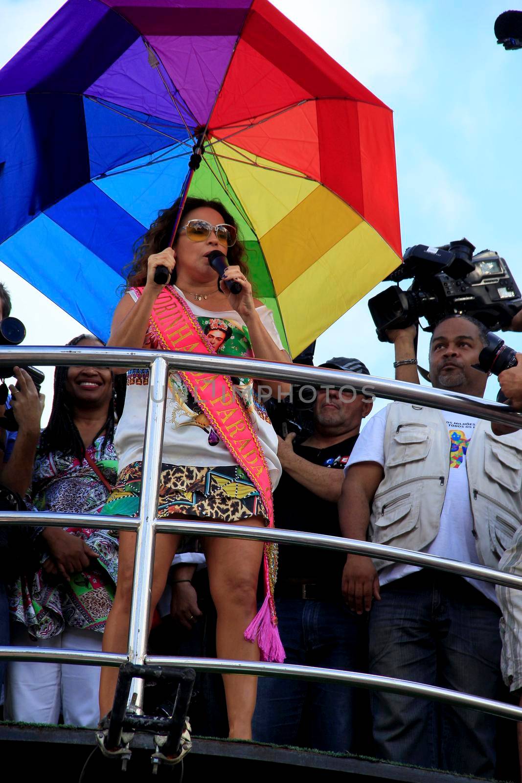 salvador, bahia / brazil - september 8, 2013: singer Daniela Marcury is seen during a gay pride parade in the city of Salvador.