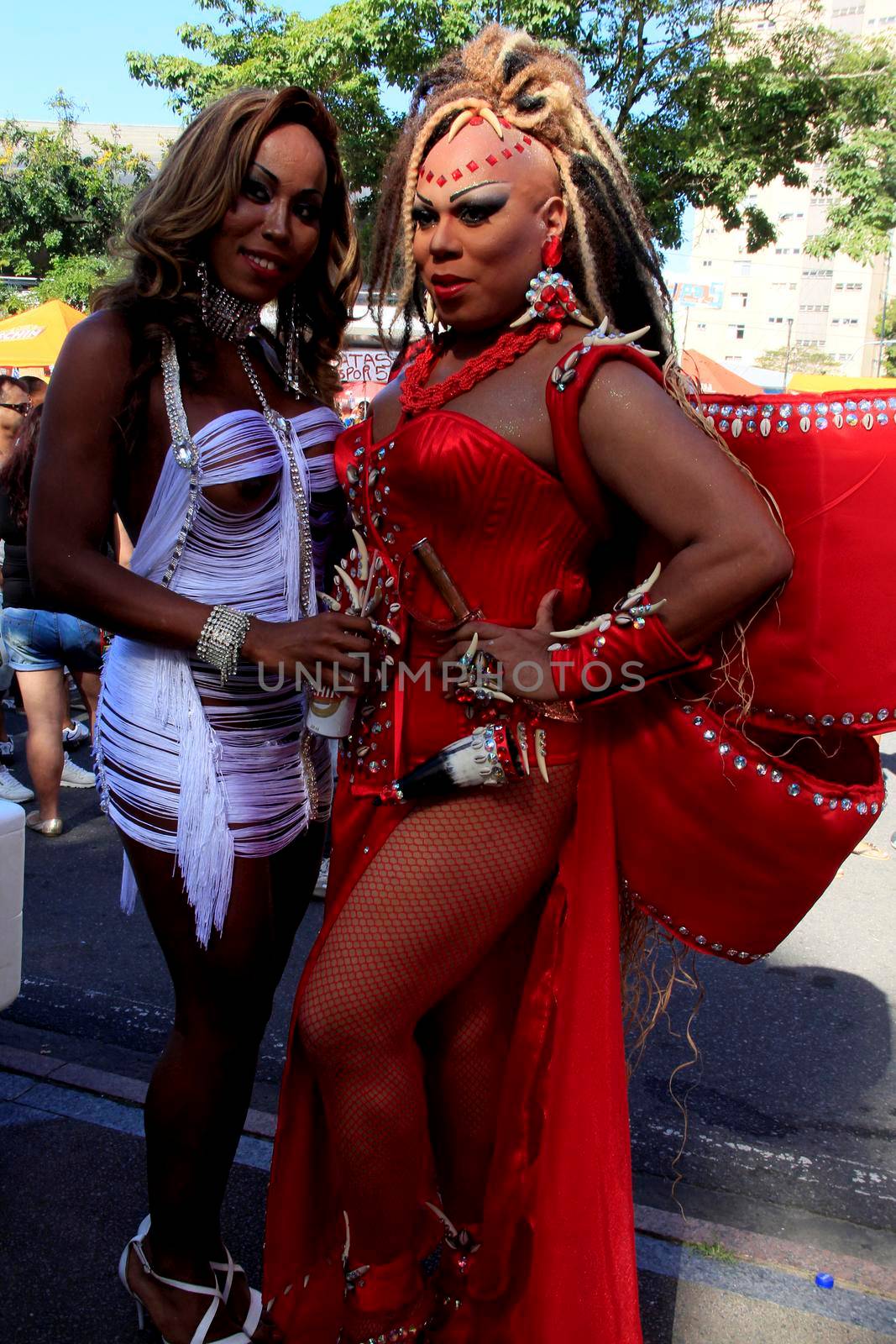 salvador, bahia / brazil - september 8, 2013: people are seen during gay parade in the Campo Grande neighborhood in the city of Salvador.