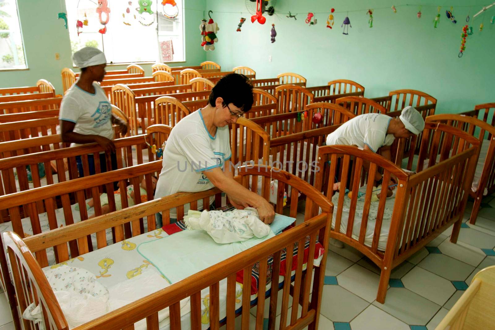 eunapolis, bahia / brazil - october 8, 2009: children are seen in a nursery maintained by a NGO in the city of Eunapolis.