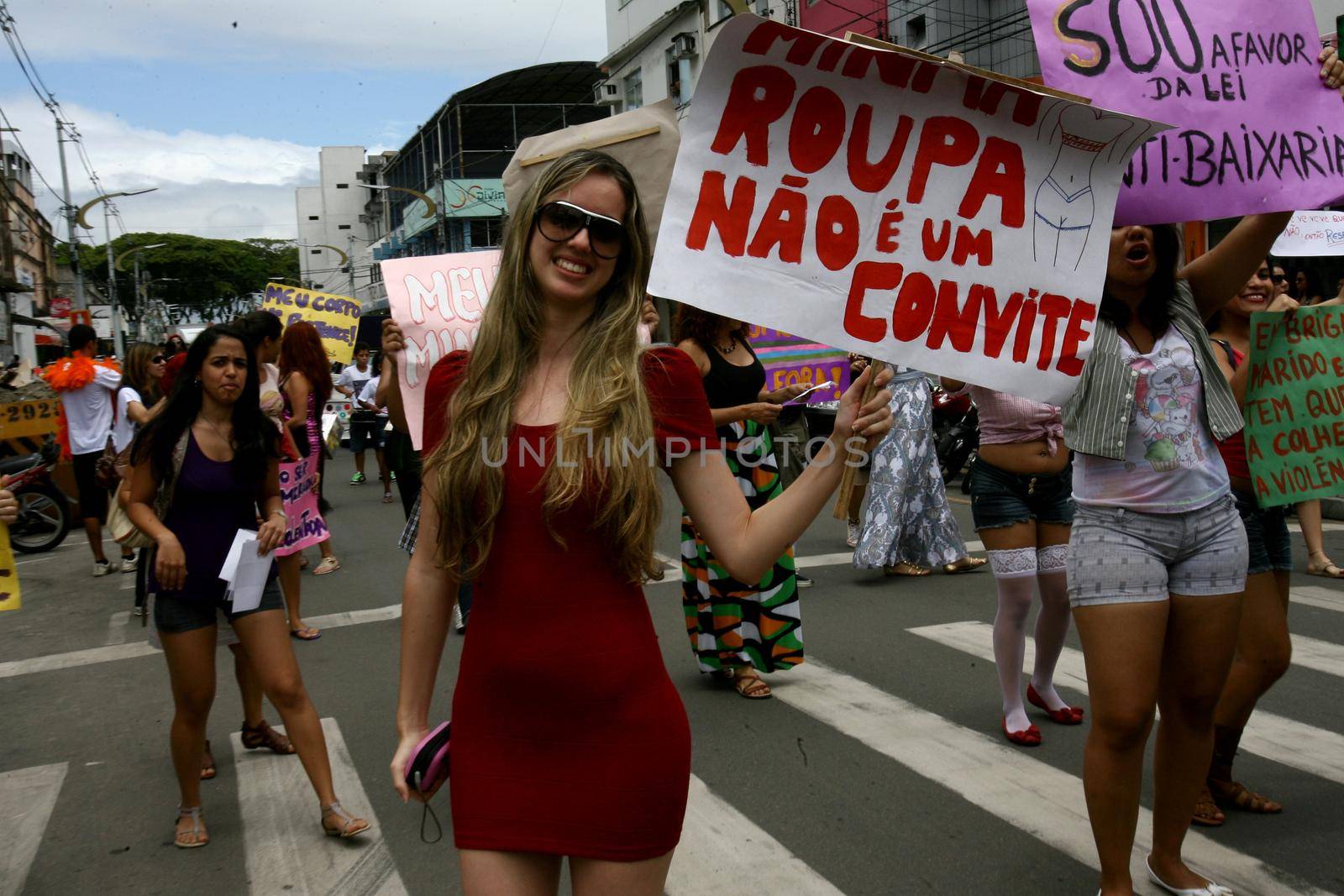 itabuna bahia / brazil - october 8, 2011: women participate in the March of Sluts in the city of Itabuna. The group asks for respect and attention from women.