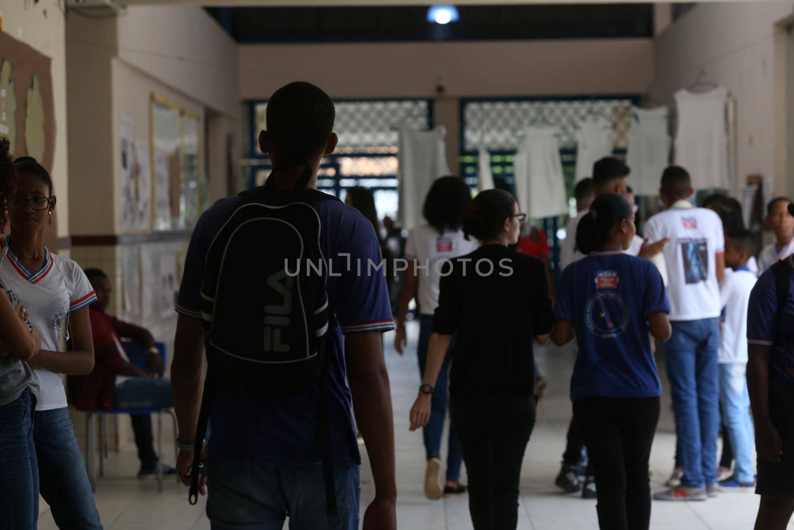 salvador, bahia / brazil - november 8, 2018: Student of public school in the Bairro da Paz in Salvador are seen in the school's patido.
