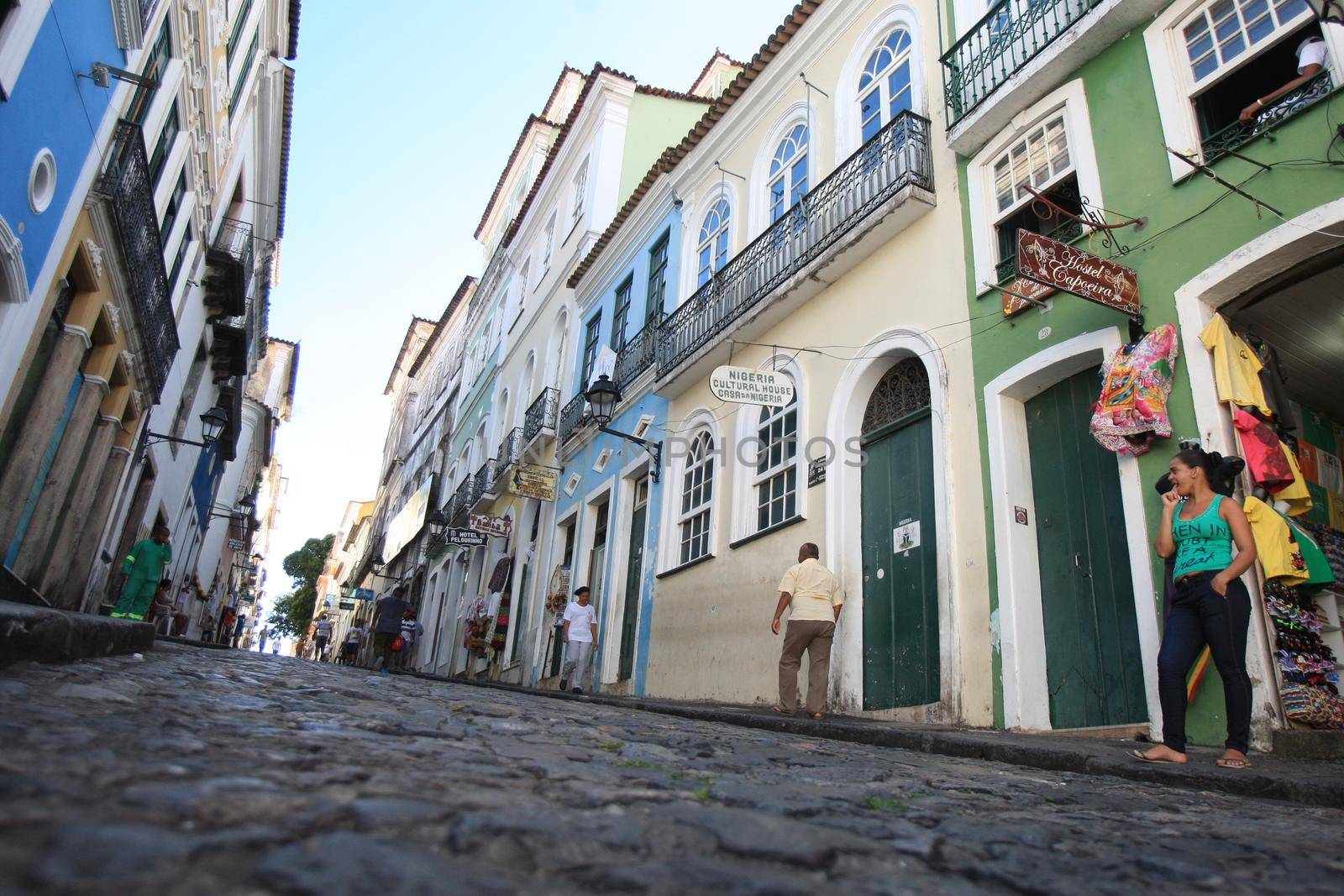 salvador, bahia / brazil - april 22, 2017: Views of old mansions in Pelourinho, Historic Center in the city of Salvador.