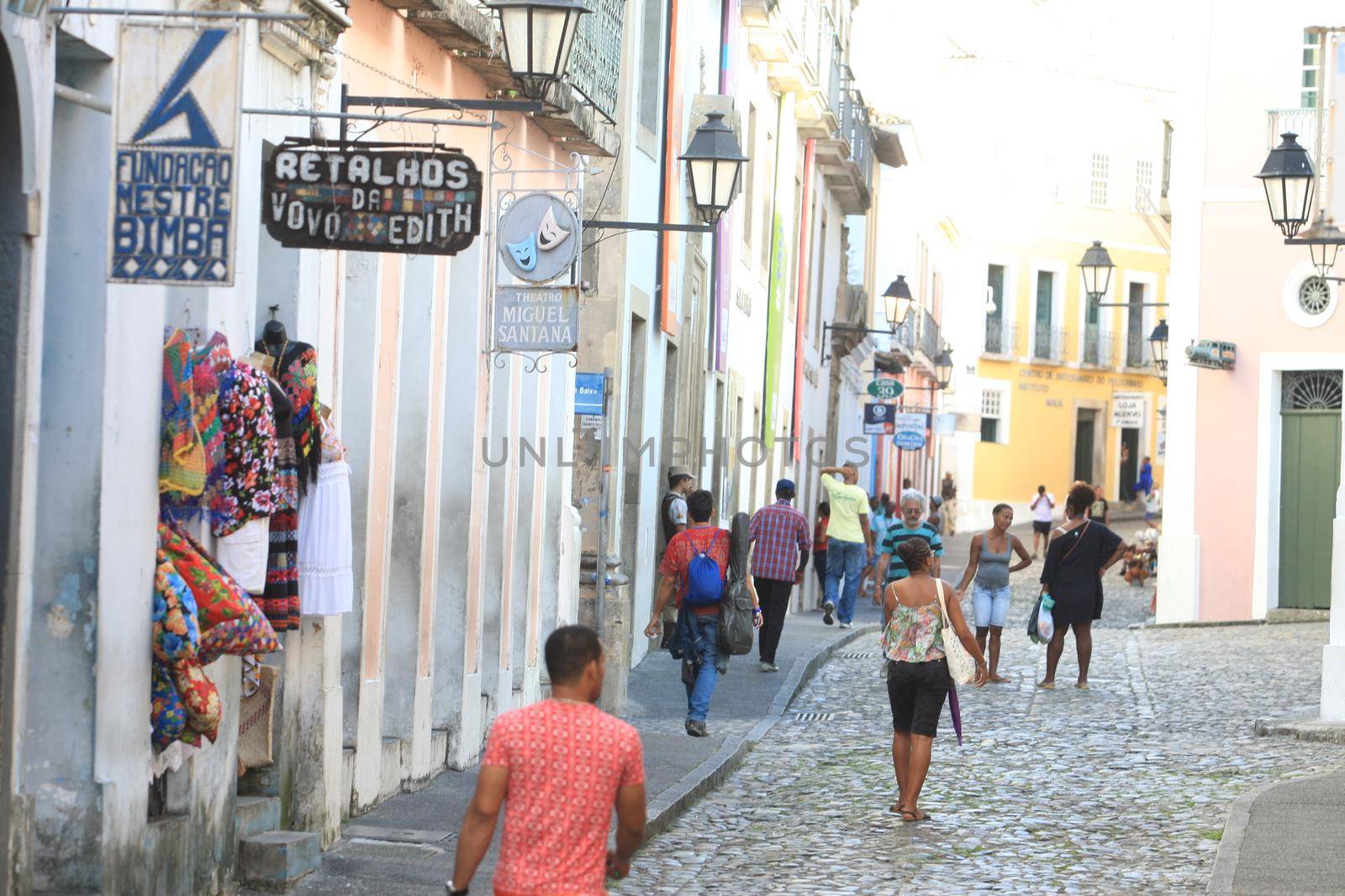 salvador, bahia / brazil - april 10, 2017: People are seen in the Pelourinho region. The place is part of the Historic Center of the city of Salvador.