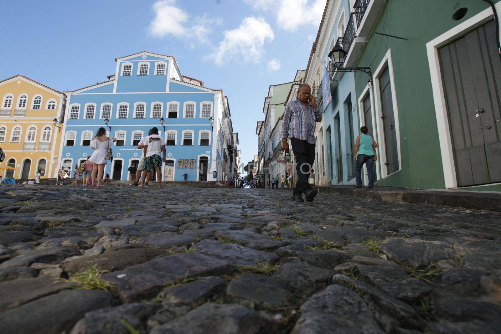 salvador, bahia / brazil - april 10, 2017: People are seen in the Pelourinho region. The place is part of the Historic Center of the city of Salvador.