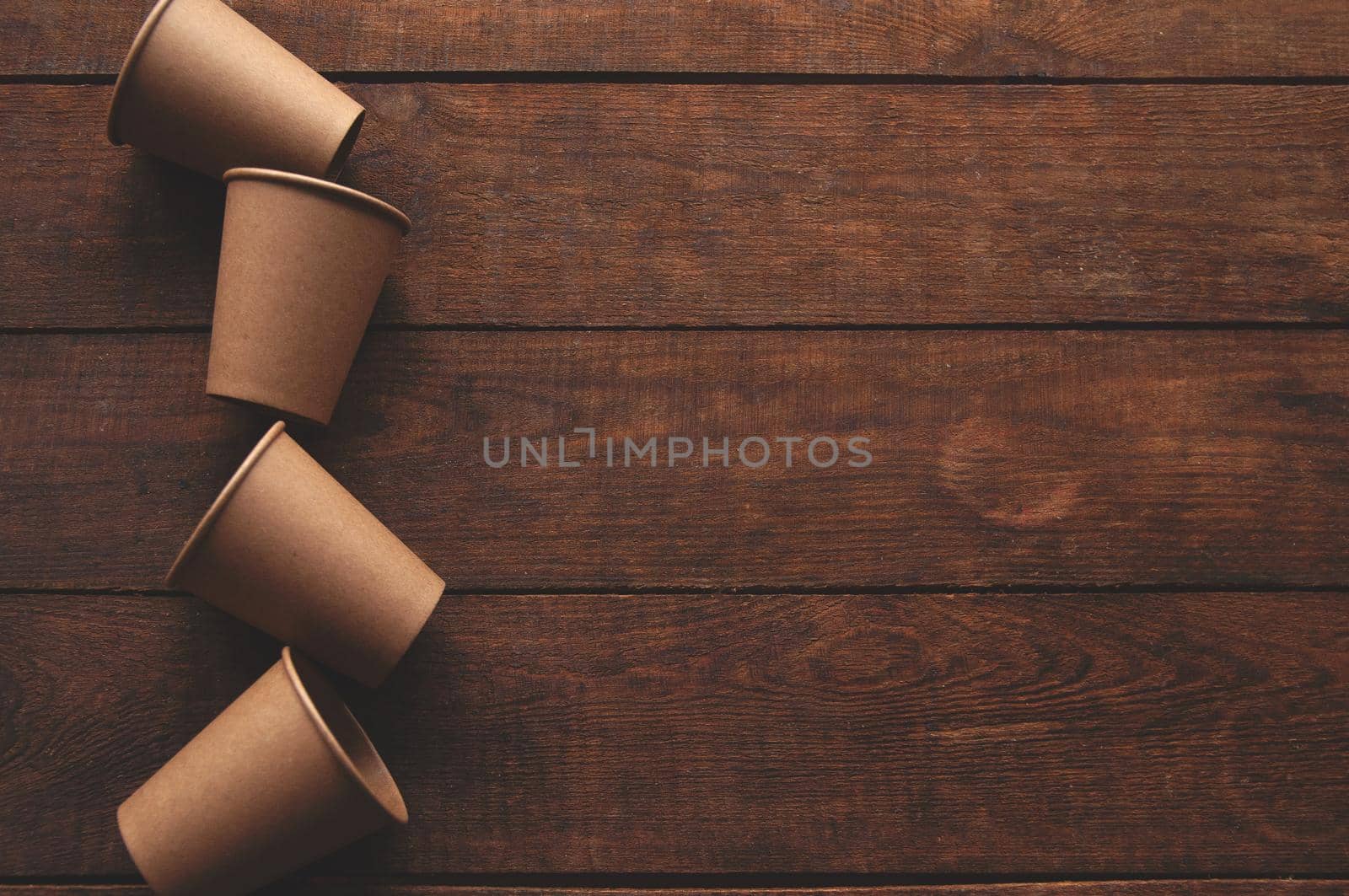 ecological kraft paper cups for coffee and tea dark brown  by ozornina