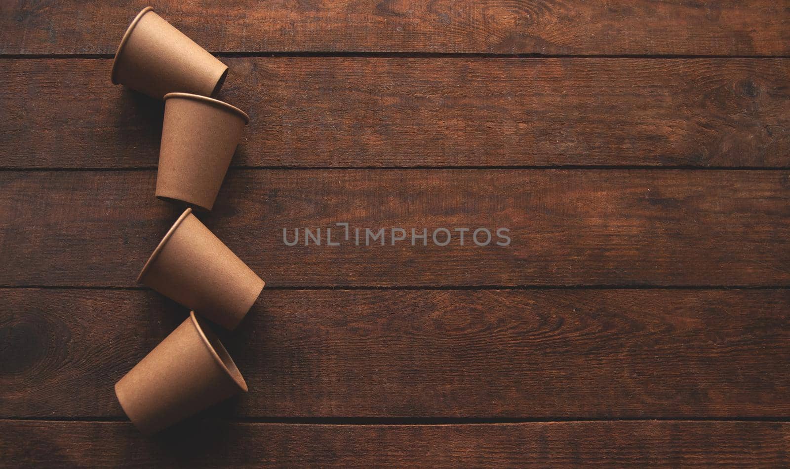 ecological kraft paper cups for coffee and tea dark brown  by ozornina