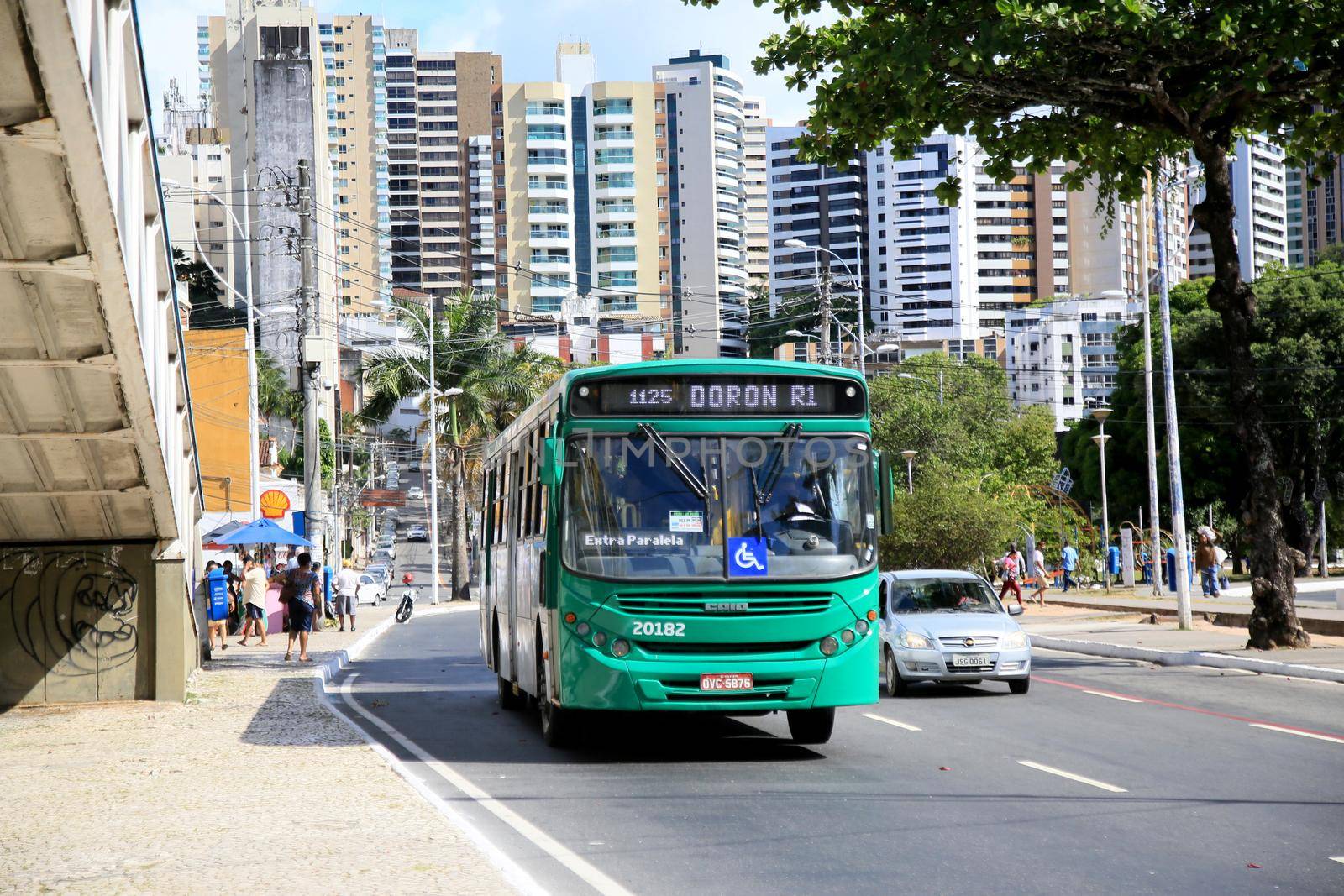 salvador, bahia, brazil - december 14, 2020: public transport bus is seen in the city of Salvador.