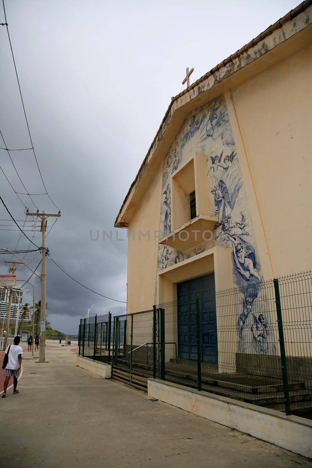 salvador, bahia, brazil - january 15, 2021: view of the Parish of Sant'Ana do Rio Vermelho in the city of Salvador.