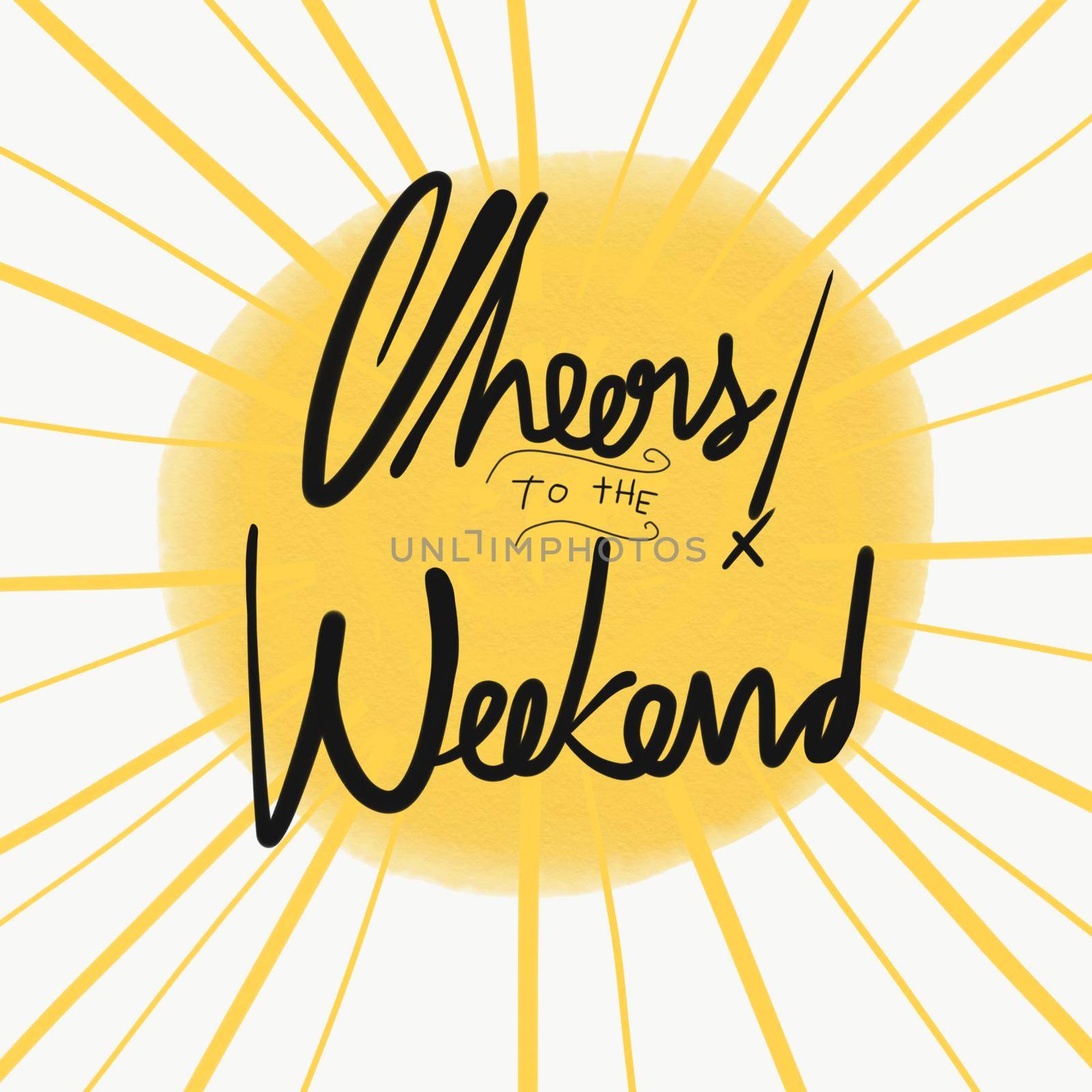 Cheers to the weekend sun watercolor illustration by Yoopho