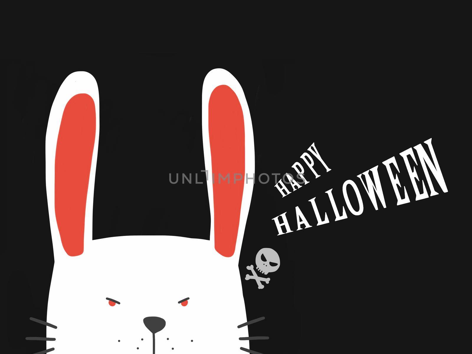 Happy Halloween monster rabbit illustration