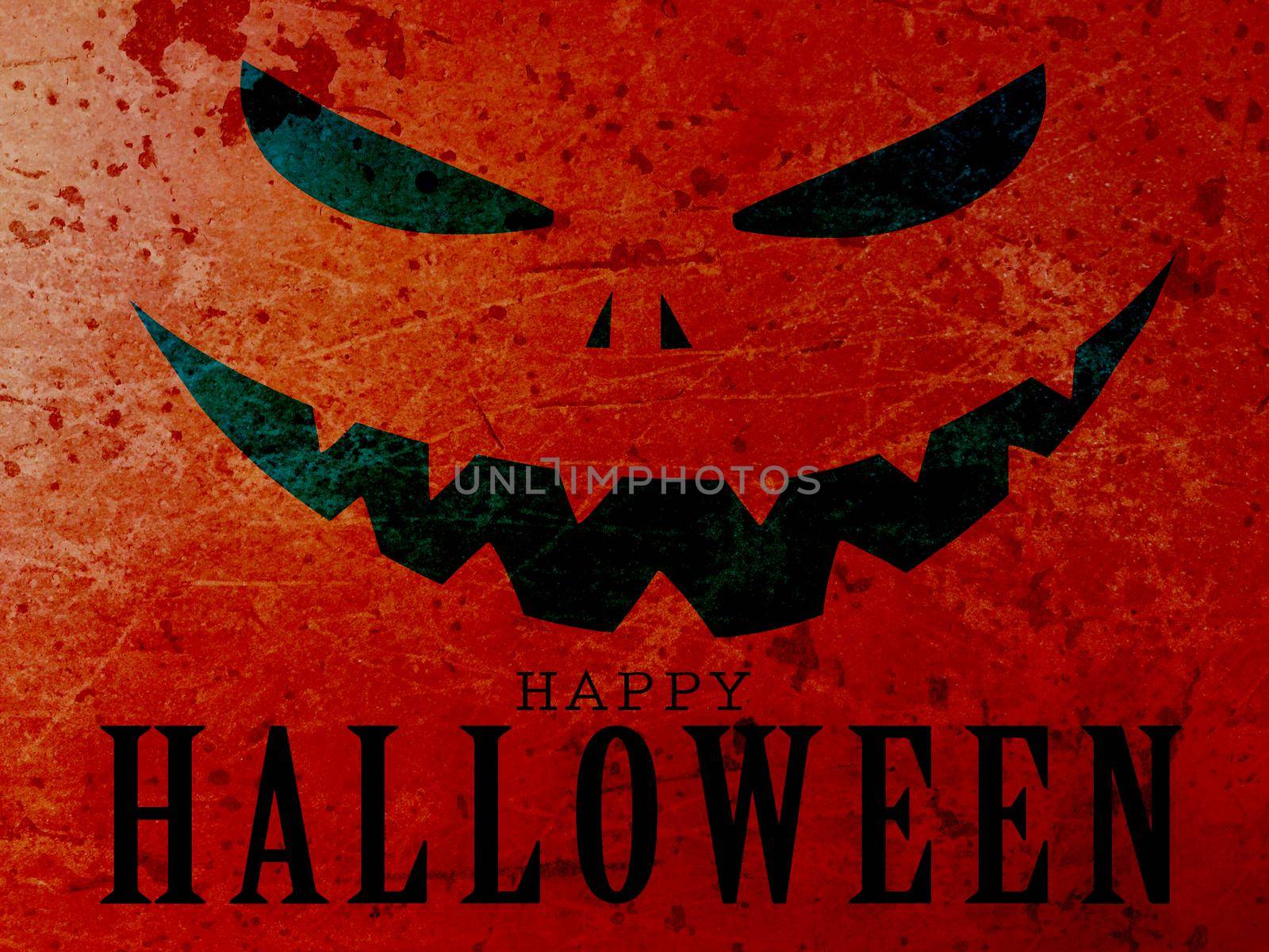 Happy Halloween monster face background illustration