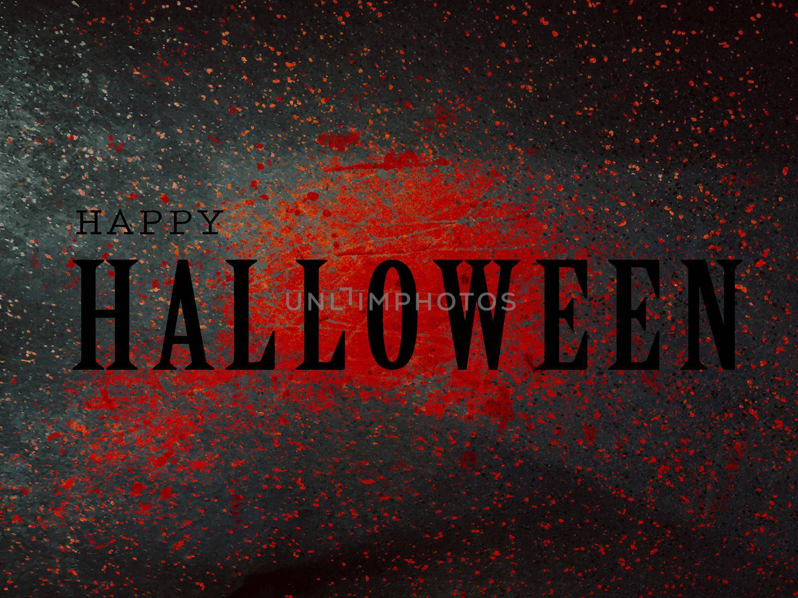 Happy Halloween word and bloody splash background illustration by Yoopho