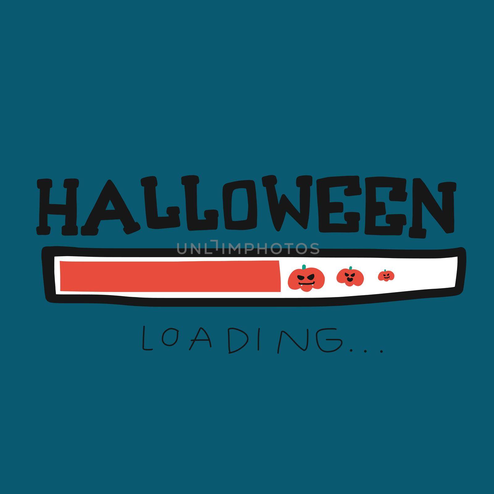 Halloween loading cartoon vector illustration