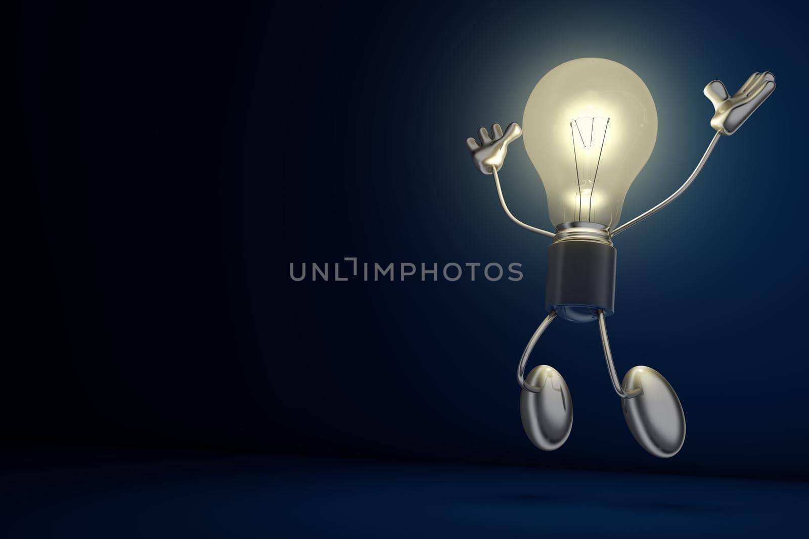 incandescent lamp  in the jump. 3d render.