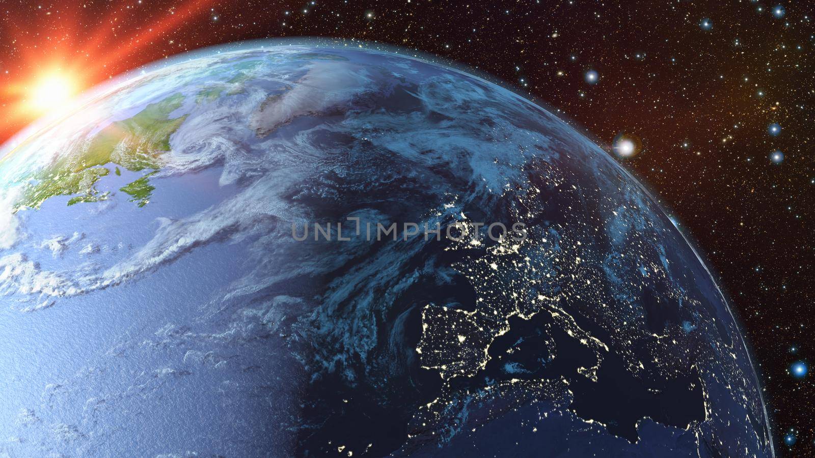 A view of the earth from space. 3d rendering.Elements of this image are furnished by NASA