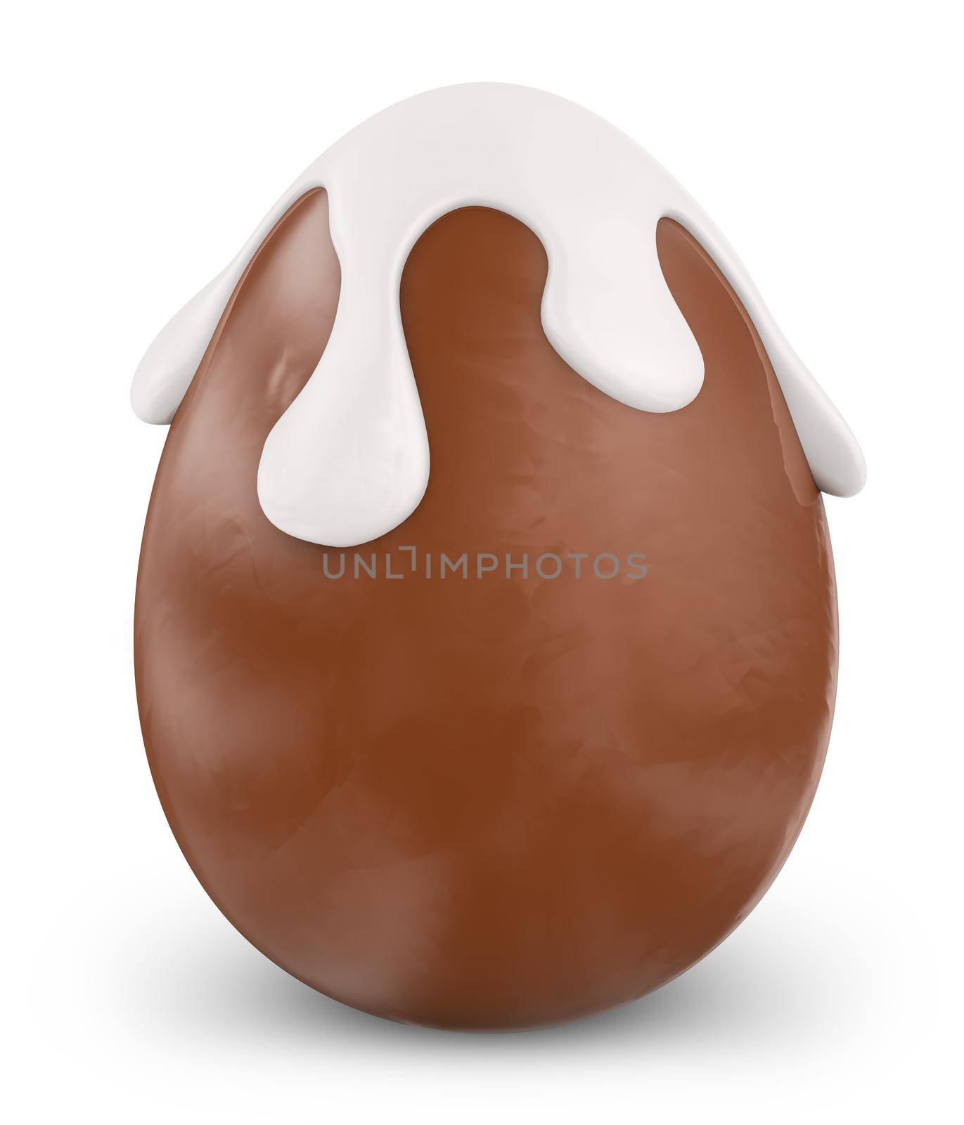 The chocolate eggson a white background. 3d rendering.