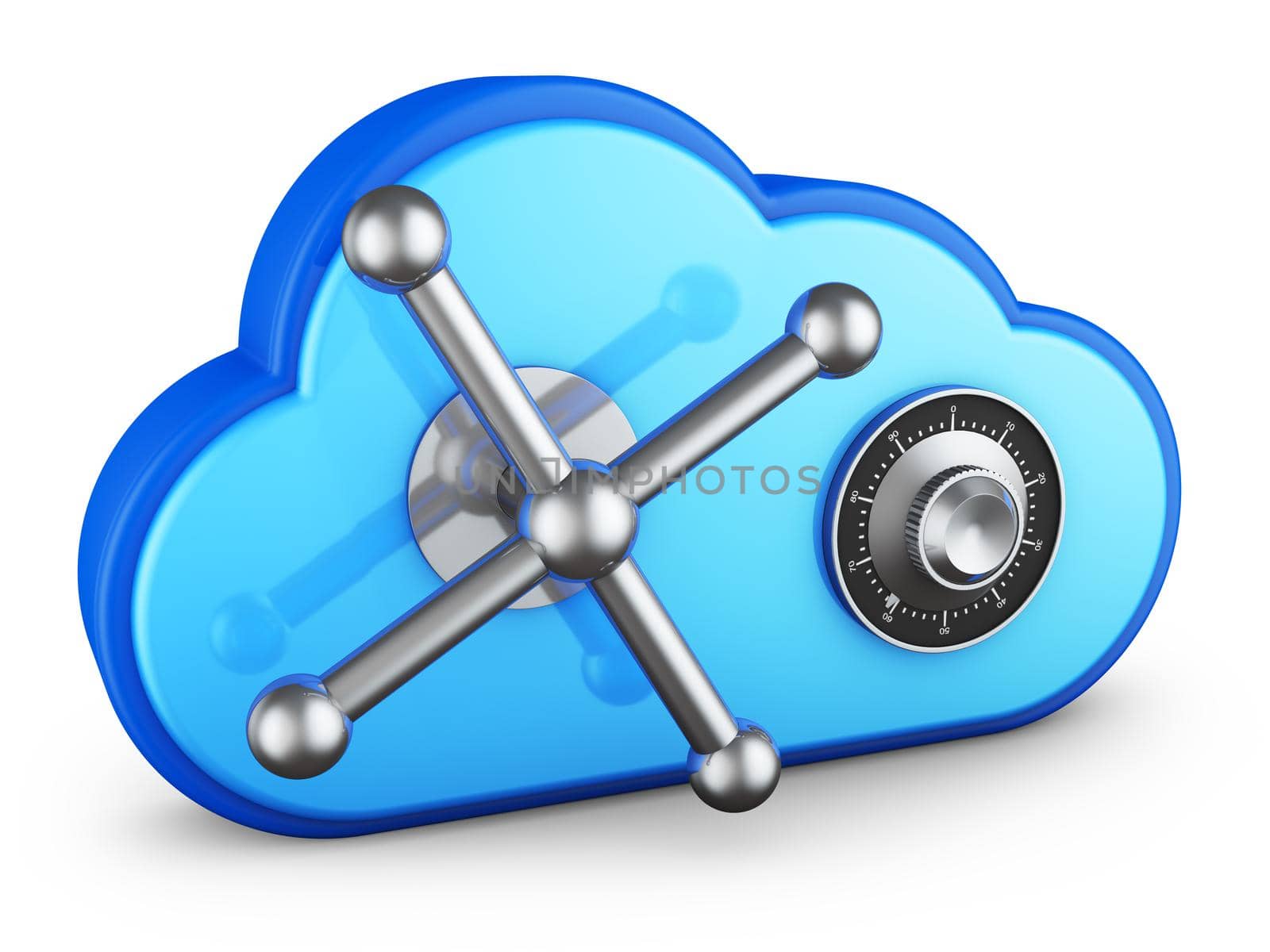 Safe in the form of a cloud. 3d rendering.