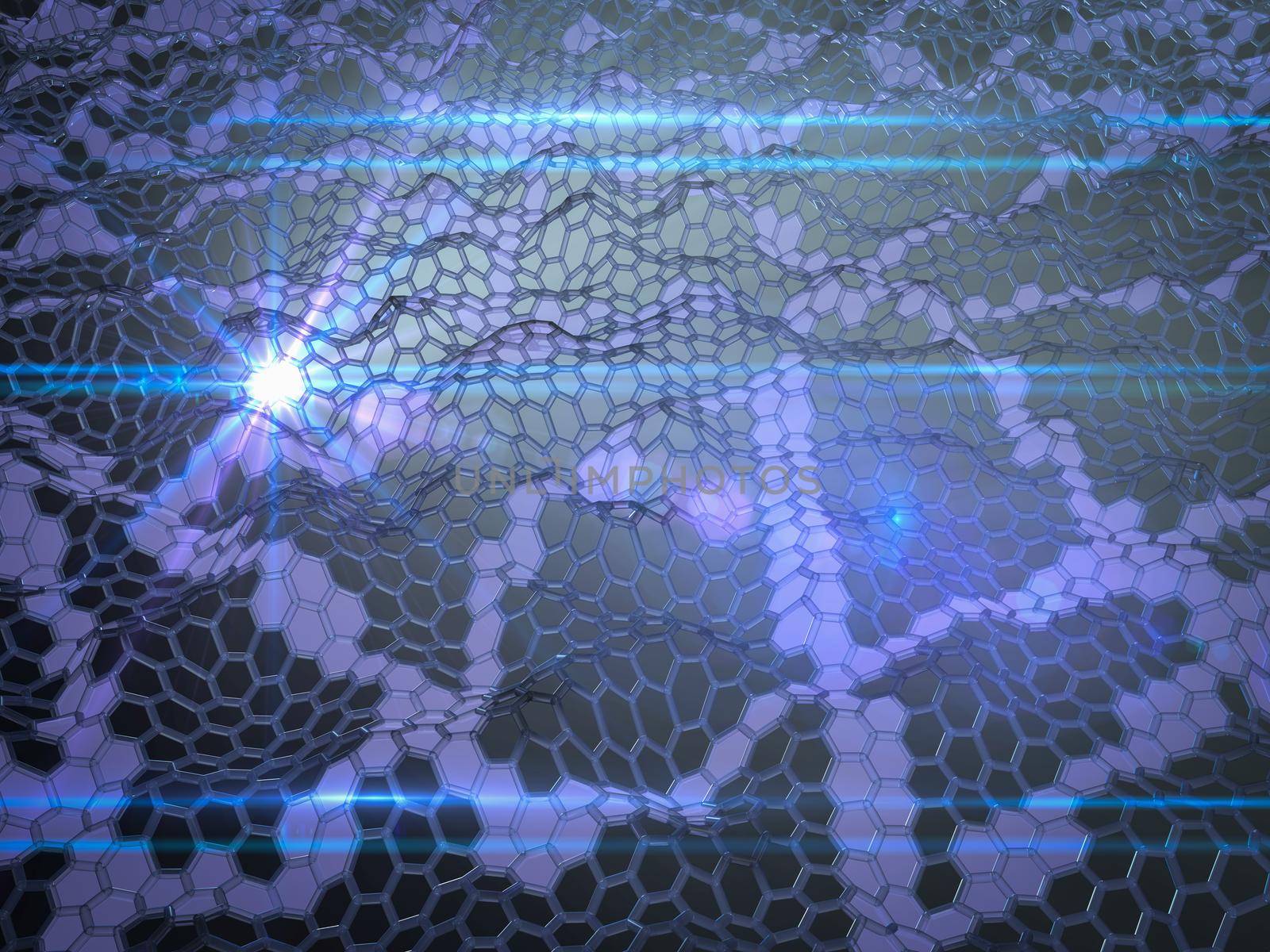 abstract background in the form of a hexagonal network. 3d render.