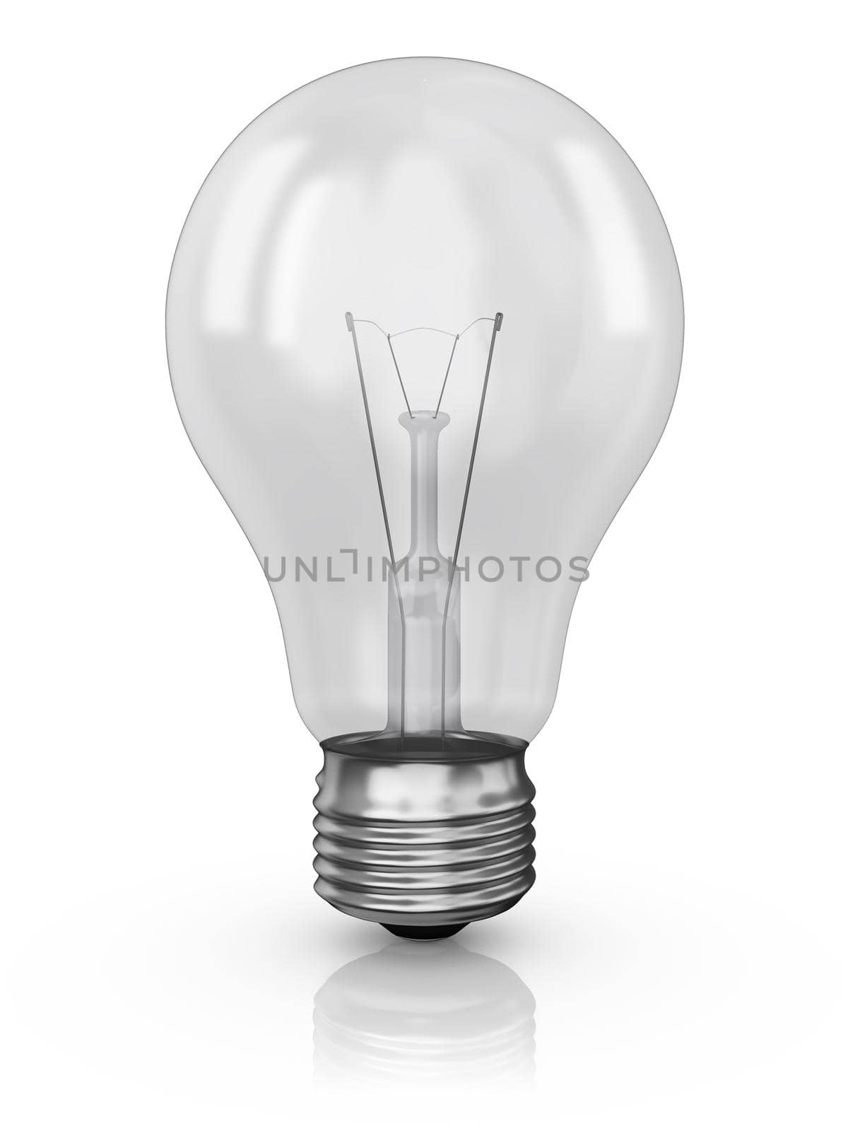 incandescent light bulb on a white background