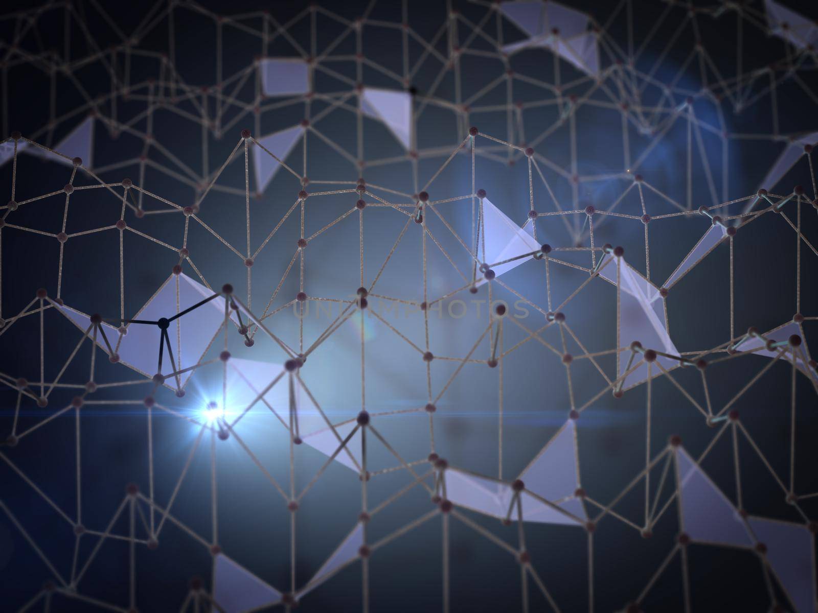 abstract background in the form of a network of triangles. 3d render.